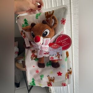 My first Rudolph plush toy Christmas blanket